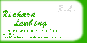 richard lambing business card